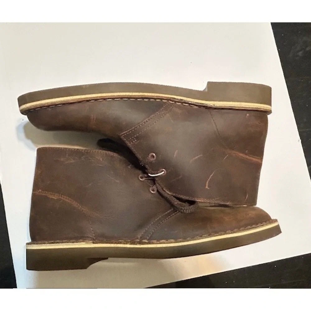NIB Clark's Men‎ Bushacre 2 Beeswax Chocolate Brown Chukka Boot Western Preppy 8